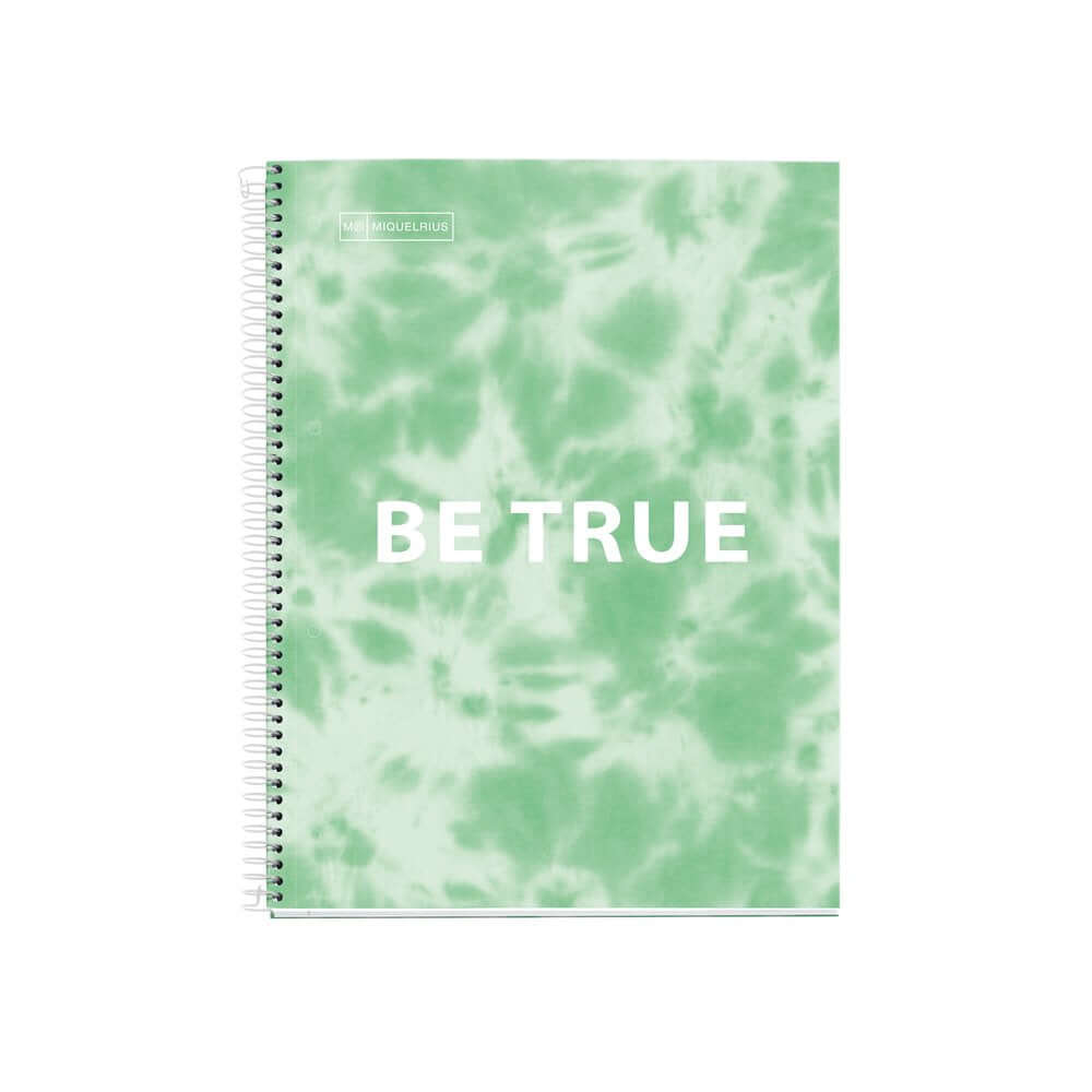 Caiet cu spira Miquelrius TIE DYE, A4, matematica, 120 file, coperta cu tratament antiviral si antibacterian, menta Caiet cu spira Miquelrius TIE DYE, A4, matematica, 120 file, coperta cu tratament antiviral si antibacterian, menta